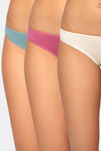 Buy Triumph Medium Rise Three-Fourth Coverage Hipster Panty (Pack of 3) - Assorted
